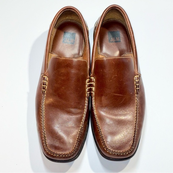 Johnston & Murphy Cort Moc Toe Venetian Loafers Mens Sz 11 M Brown Leather Shoes - Picture 1 of 8